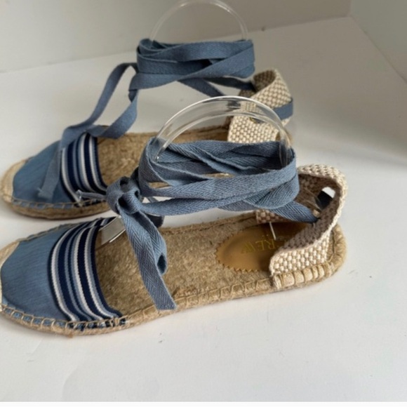 J. Crew Blue Espadrille Ankle-Tie Sandals - Picture 3 of 5